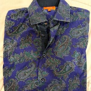 Men's Blue Paisley Shirt